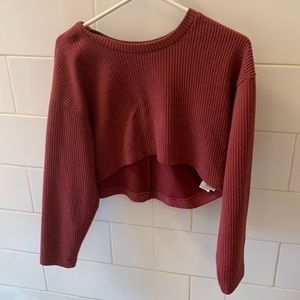 Maroon long sleeve top